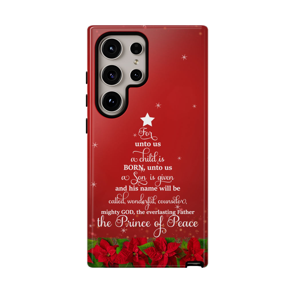 For Unto Us A Child Is Born Christian Christmas Phone Case