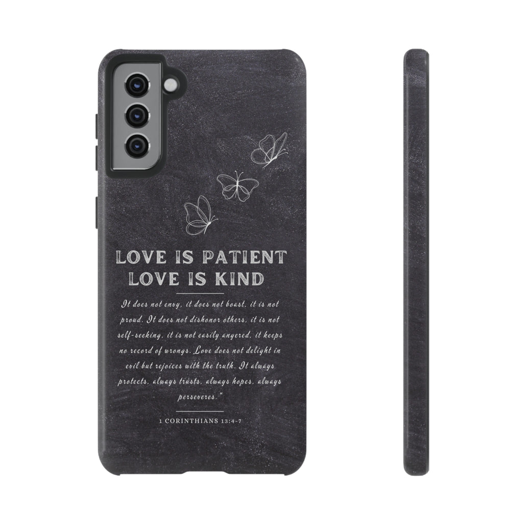 Love Is Patient Love Is Kind 1 Corinthians 13 Bible Verse iPhone Samsung Galaxy Google Pixel Christian Premium Phone Case