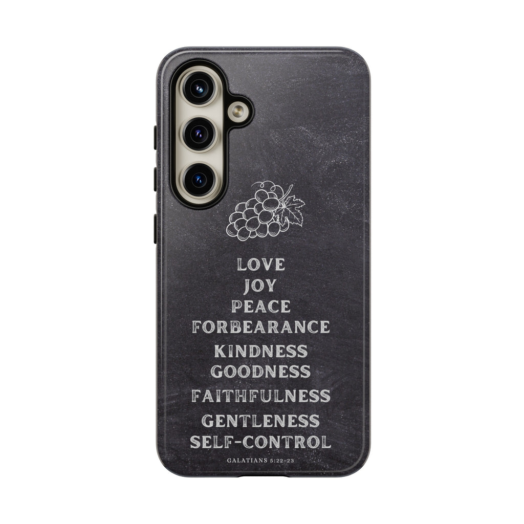 Fruit Of The Spirit Galatians 5:22-23 Christian Premium Chalkboard iPhone Samsung Galaxy Google Pixel Phone Case