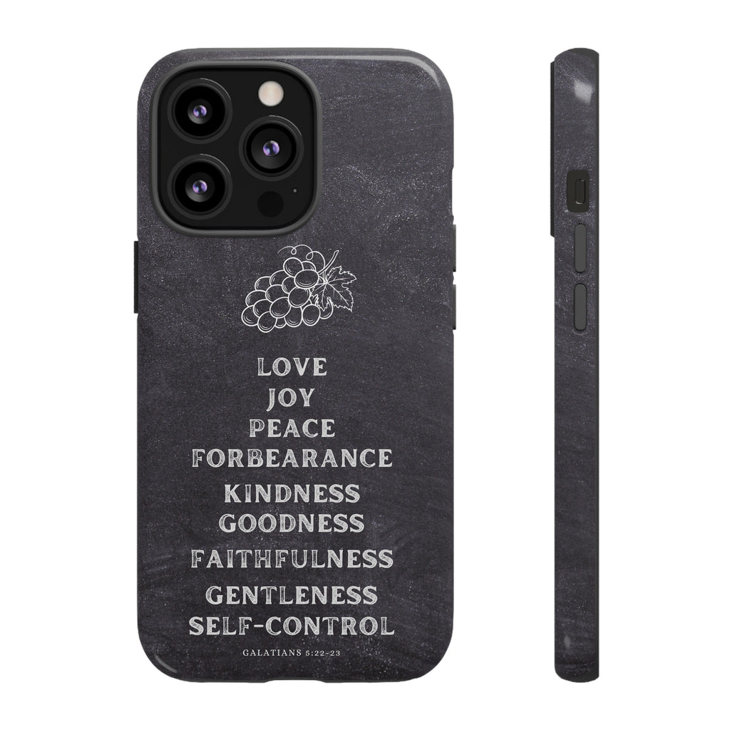 Fruit Of The Spirit Galatians 5:22-23 Christian Premium Chalkboard iPhone Samsung Galaxy Google Pixel Phone Case