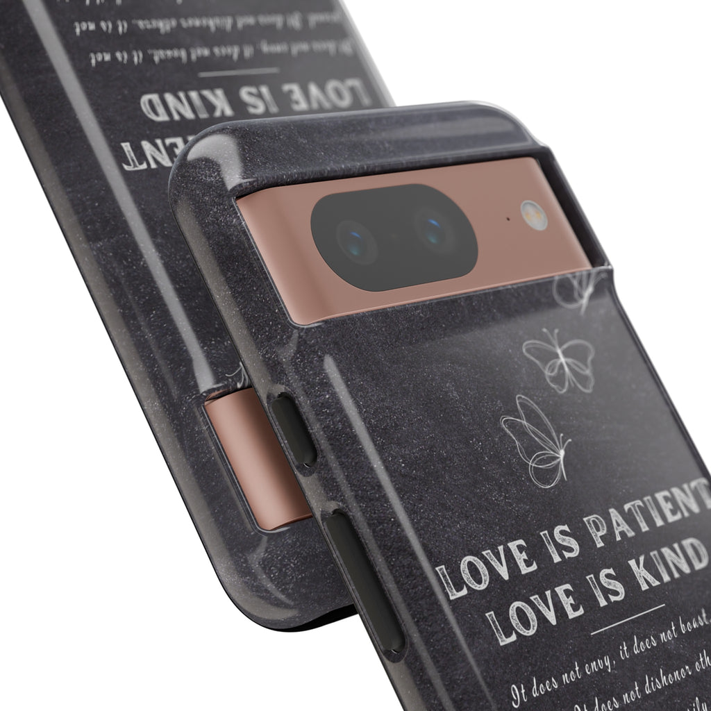 Love Is Patient Love Is Kind 1 Corinthians 13 Bible Verse iPhone Samsung Galaxy Google Pixel Christian Premium Phone Case