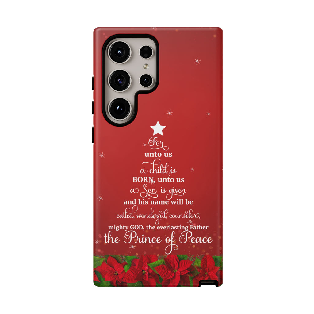 For Unto Us A Child Is Born Christian Christmas Phone Case