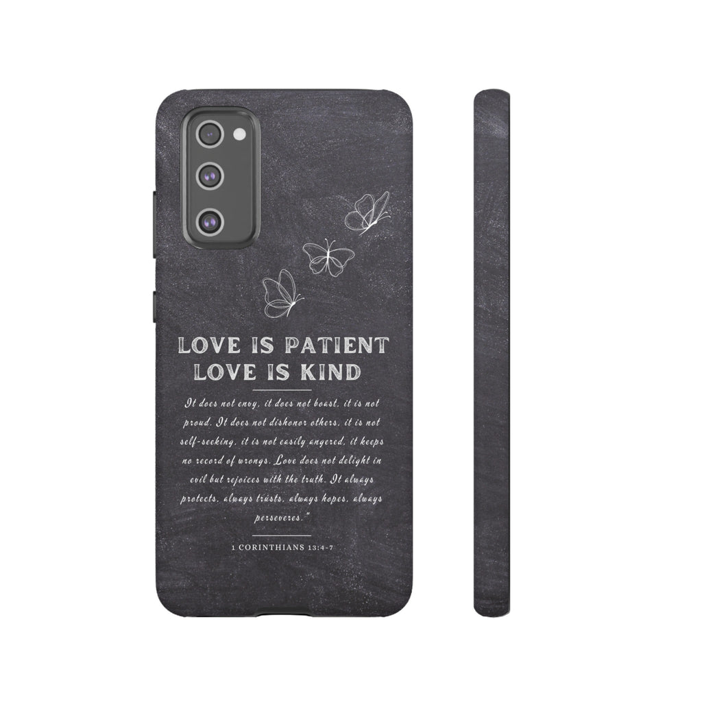 Love Is Patient Love Is Kind 1 Corinthians 13 Bible Verse iPhone Samsung Galaxy Google Pixel Christian Premium Phone Case