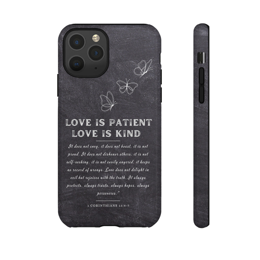 Love Is Patient Love Is Kind 1 Corinthians 13 Bible Verse iPhone Samsung Galaxy Google Pixel Christian Premium Phone Case