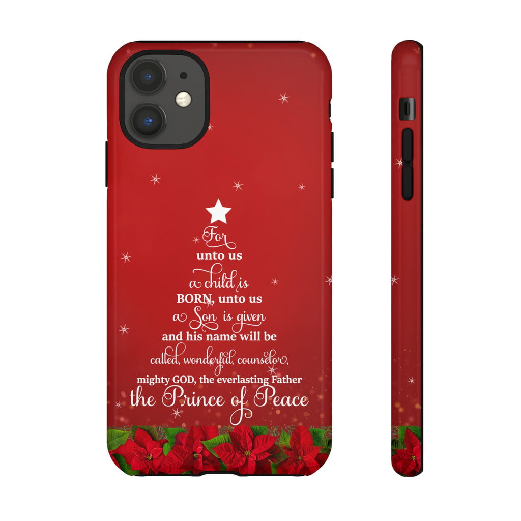 For Unto Us A Child Is Born Christian Christmas Phone Case