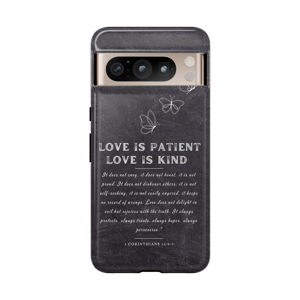 Love Is Patient Love Is Kind 1 Corinthians 13 Bible Verse iPhone Samsung Galaxy Google Pixel Christian Premium Phone Case