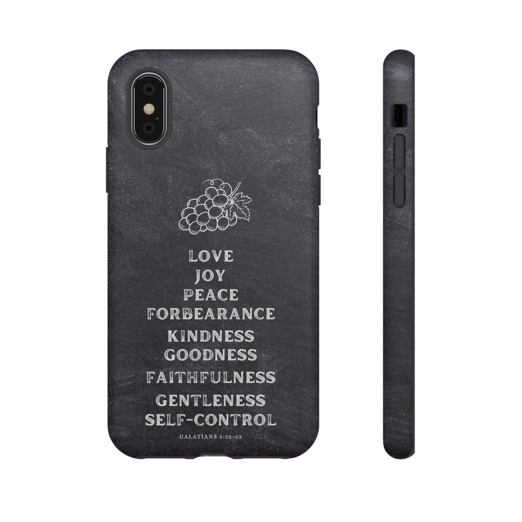 Fruit Of The Spirit Galatians 5:22-23 Christian Premium Chalkboard iPhone Samsung Galaxy Google Pixel Phone Case