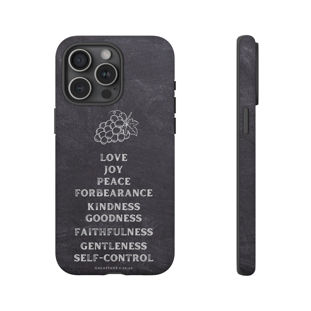 Fruit Of The Spirit Galatians 5:22-23 Christian Premium Chalkboard iPhone Samsung Galaxy Google Pixel Phone Case