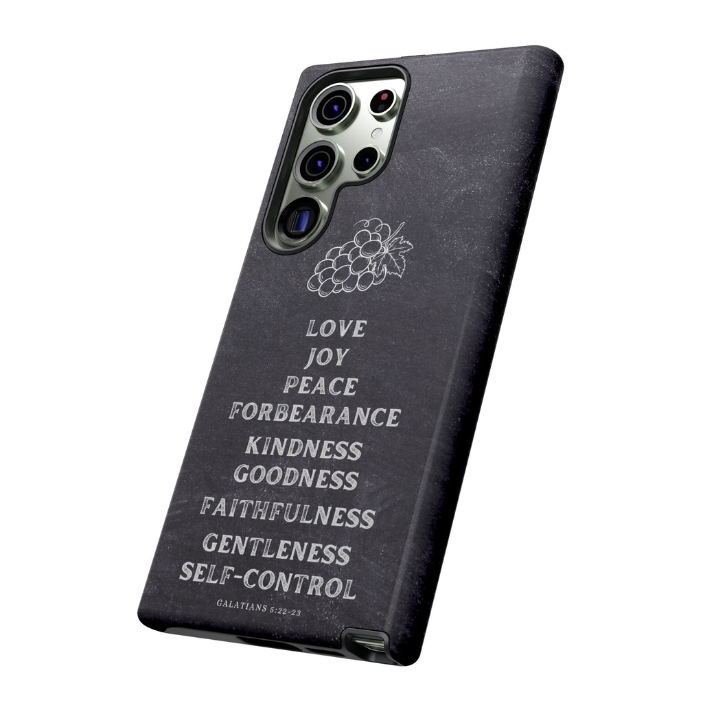 Fruit Of The Spirit Galatians 5:22-23 Christian Premium Chalkboard iPhone Samsung Galaxy Google Pixel Phone Case