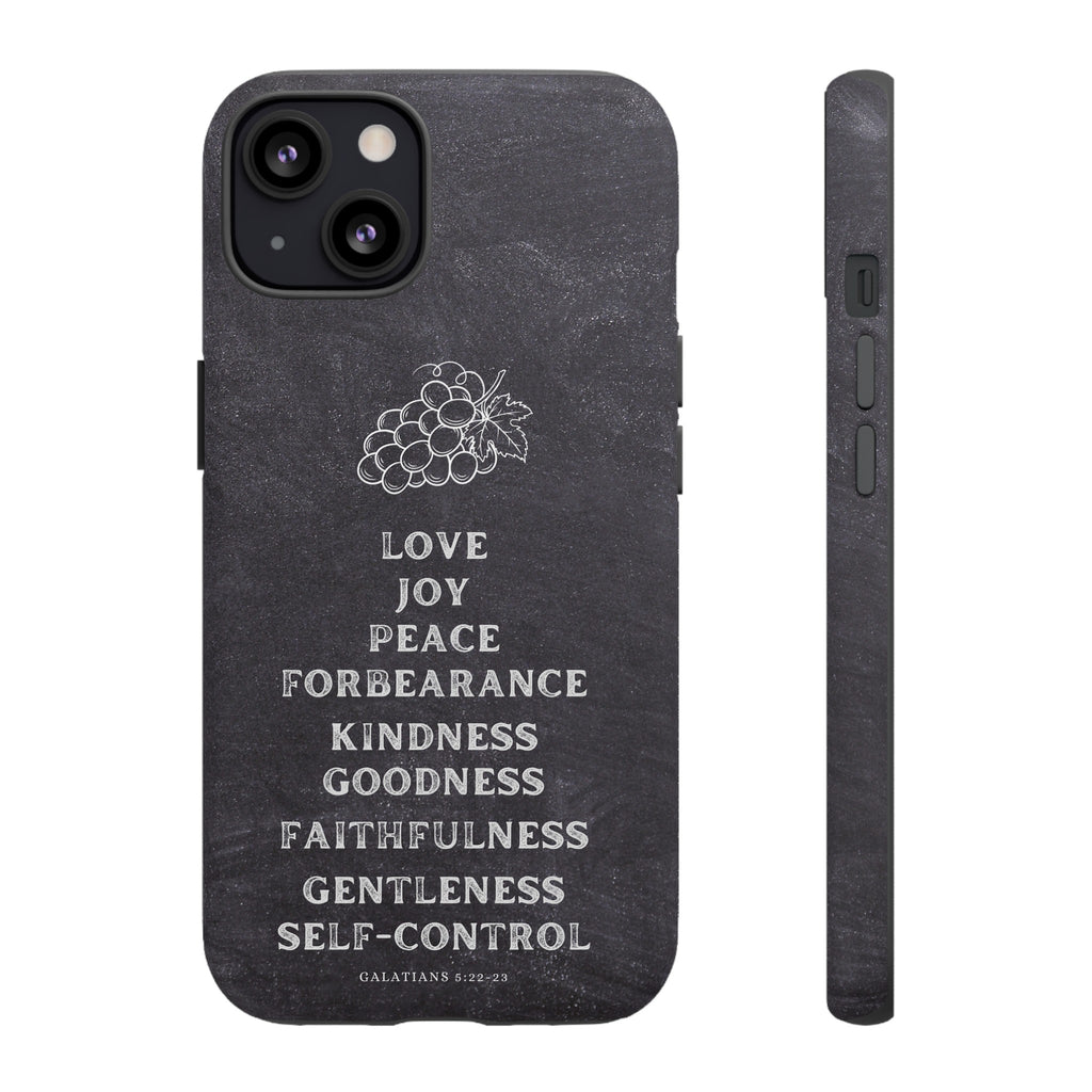 Fruit Of The Spirit Galatians 5:22-23 Christian Premium Chalkboard iPhone Samsung Galaxy Google Pixel Phone Case