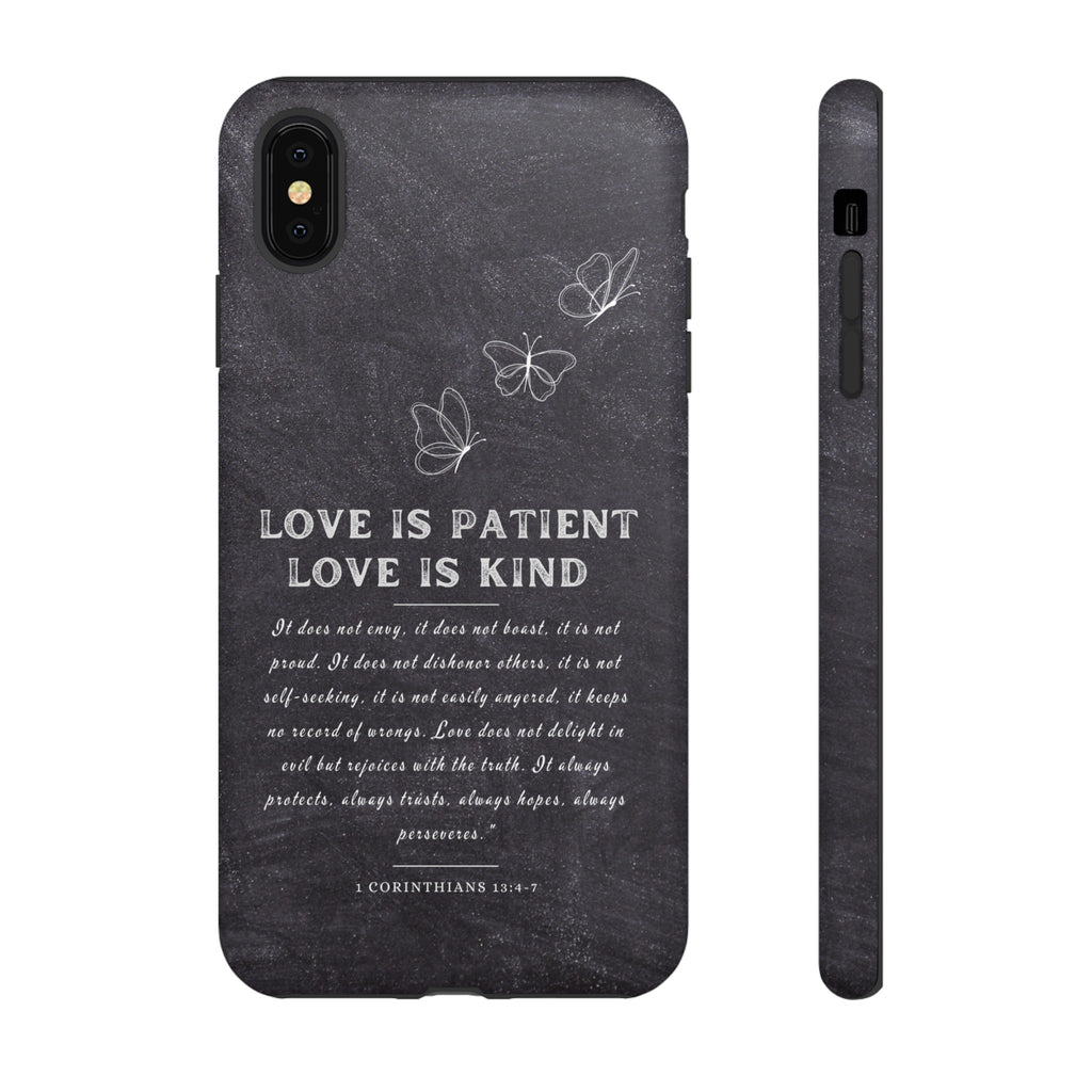 Love Is Patient Love Is Kind 1 Corinthians 13 Bible Verse iPhone Samsung Galaxy Google Pixel Christian Premium Phone Case