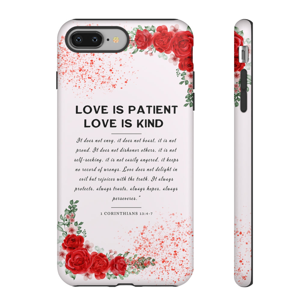 Love Is Patient Love Is Kind 1 Corinthians 13 Bible Verse iPhone Samsung Galaxy Google Pixel Christian Premium Phone Case