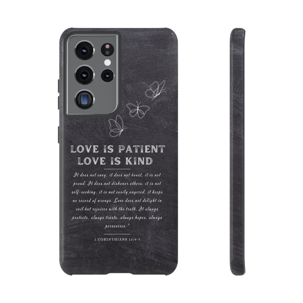 Love Is Patient Love Is Kind 1 Corinthians 13 Bible Verse iPhone Samsung Galaxy Google Pixel Christian Premium Phone Case