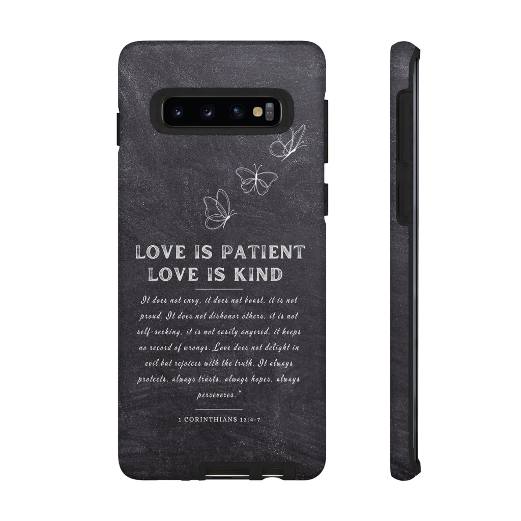 Love Is Patient Love Is Kind 1 Corinthians 13 Bible Verse iPhone Samsung Galaxy Google Pixel Christian Premium Phone Case