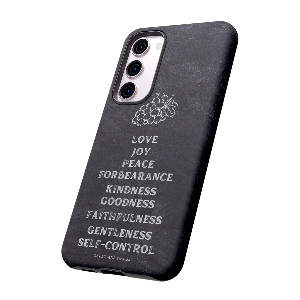 Fruit Of The Spirit Galatians 5:22-23 Christian Premium Chalkboard iPhone Samsung Galaxy Google Pixel Phone Case