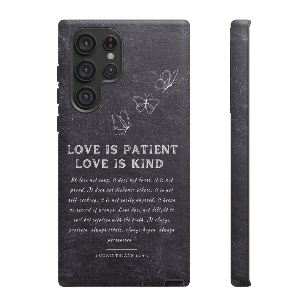 Love Is Patient Love Is Kind 1 Corinthians 13 Bible Verse iPhone Samsung Galaxy Google Pixel Christian Premium Phone Case