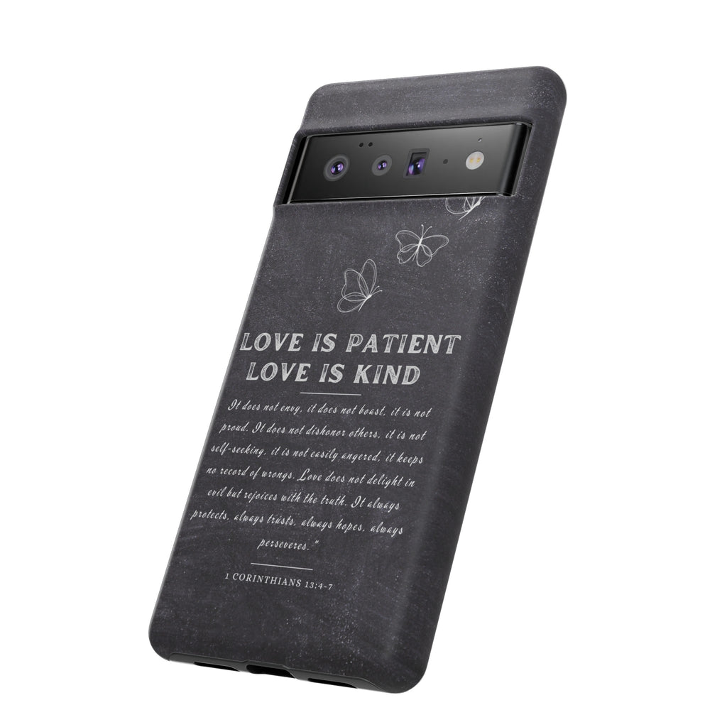 Love Is Patient Love Is Kind 1 Corinthians 13 Bible Verse iPhone Samsung Galaxy Google Pixel Christian Premium Phone Case