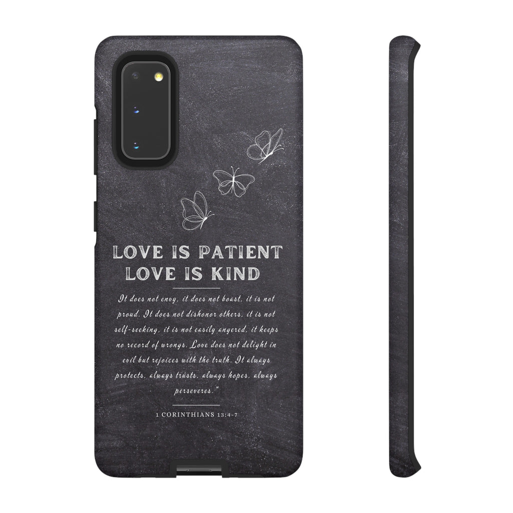 Love Is Patient Love Is Kind 1 Corinthians 13 Bible Verse iPhone Samsung Galaxy Google Pixel Christian Premium Phone Case