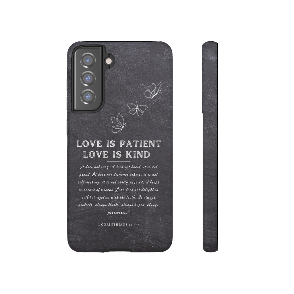 Love Is Patient Love Is Kind 1 Corinthians 13 Bible Verse iPhone Samsung Galaxy Google Pixel Christian Premium Phone Case