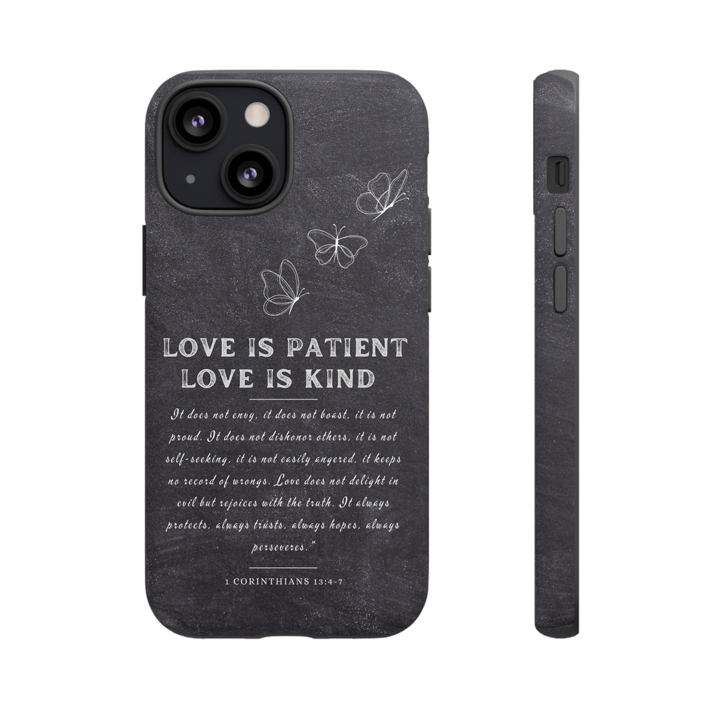 Love Is Patient Love Is Kind 1 Corinthians 13 Bible Verse iPhone Samsung Galaxy Google Pixel Christian Premium Phone Case