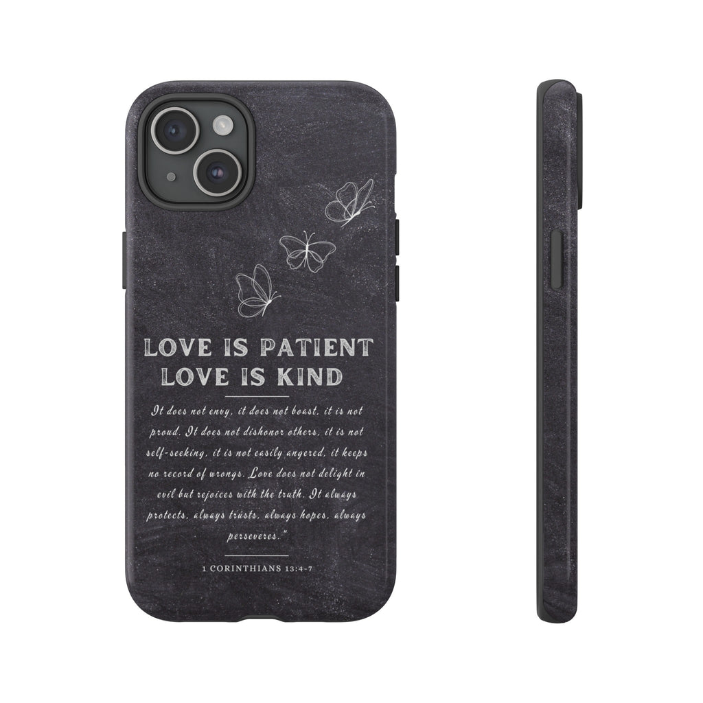 Love Is Patient Love Is Kind 1 Corinthians 13 Bible Verse iPhone Samsung Galaxy Google Pixel Christian Premium Phone Case