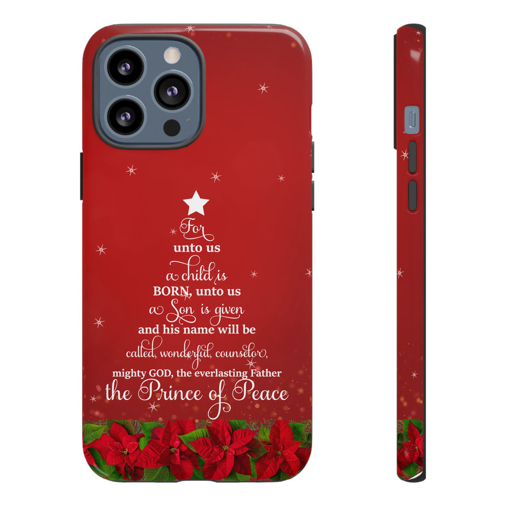 For Unto Us A Child Is Born Christian Christmas Phone Case