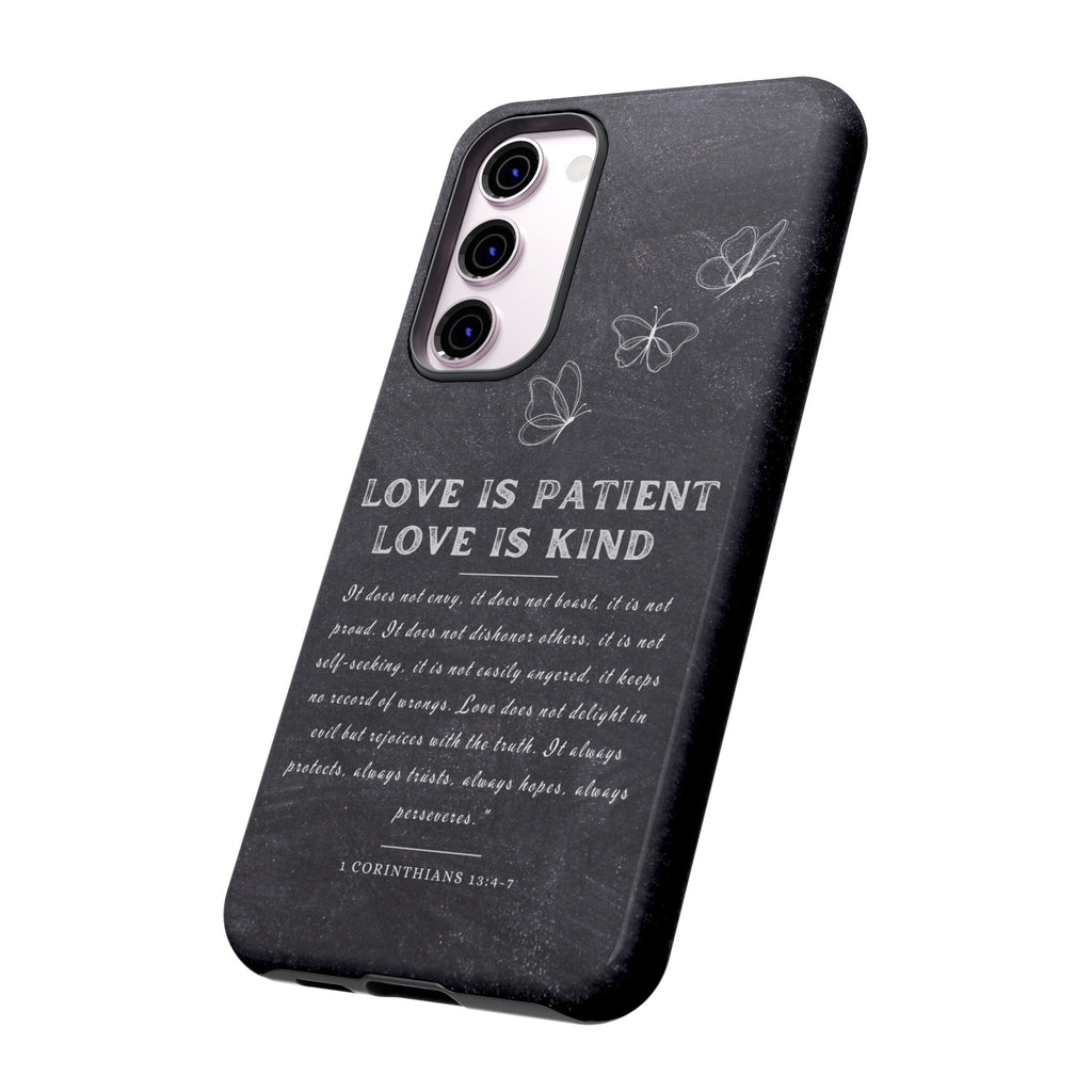 Love Is Patient Love Is Kind 1 Corinthians 13 Bible Verse iPhone Samsung Galaxy Google Pixel Christian Premium Phone Case