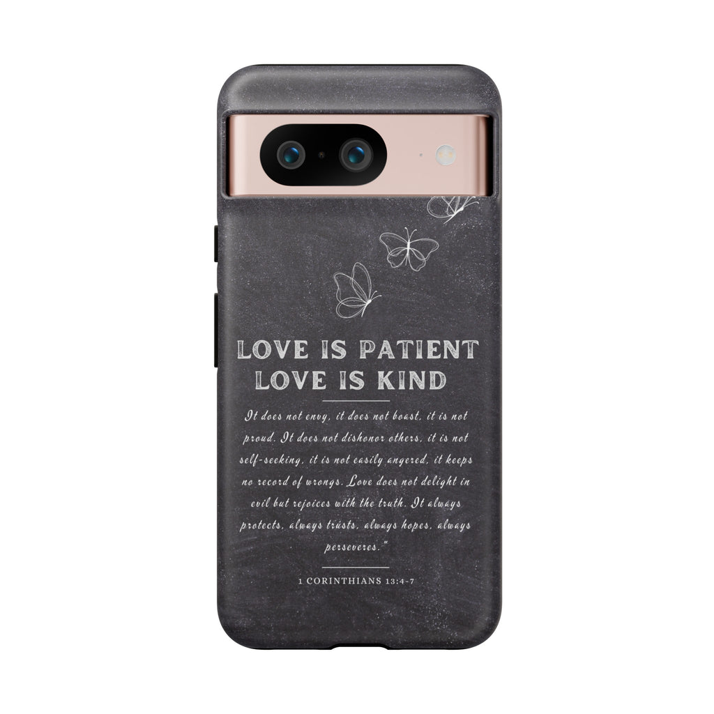 Love Is Patient Love Is Kind 1 Corinthians 13 Bible Verse iPhone Samsung Galaxy Google Pixel Christian Premium Phone Case