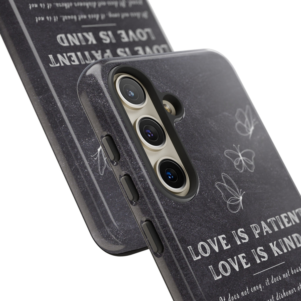 Love Is Patient Love Is Kind 1 Corinthians 13 Bible Verse iPhone Samsung Galaxy Google Pixel Christian Premium Phone Case