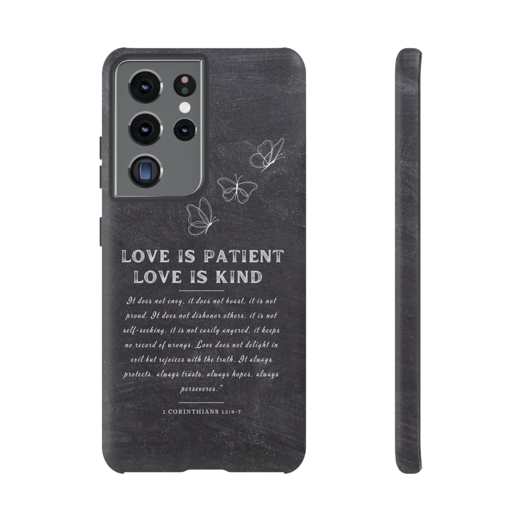 Love Is Patient Love Is Kind 1 Corinthians 13 Bible Verse iPhone Samsung Galaxy Google Pixel Christian Premium Phone Case