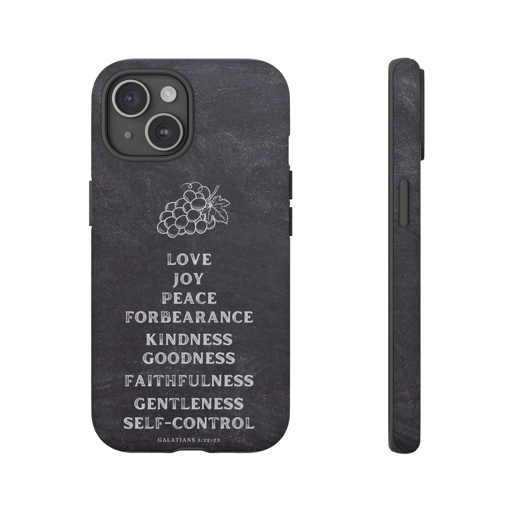 Fruit Of The Spirit Galatians 5:22-23 Christian Premium Chalkboard iPhone Samsung Galaxy Google Pixel Phone Case