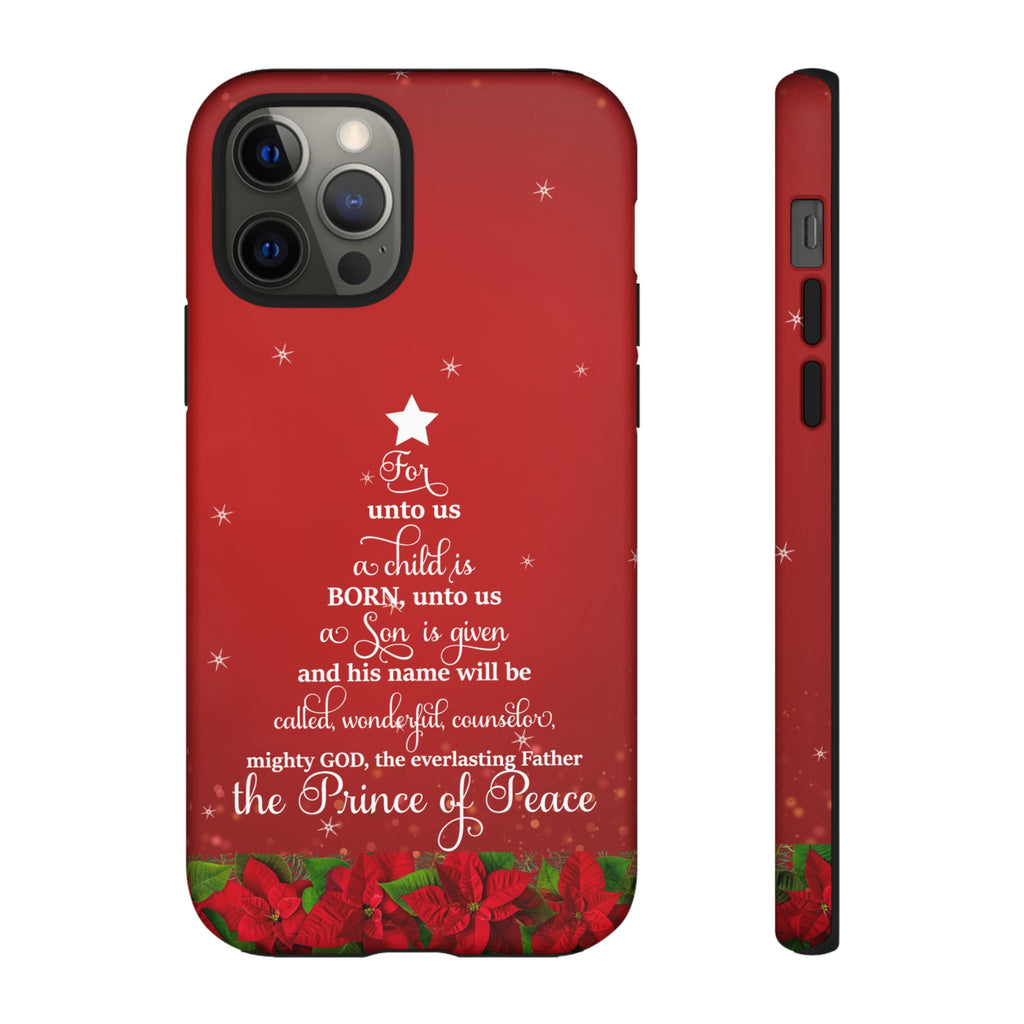 For Unto Us A Child Is Born Christian Christmas Phone Case