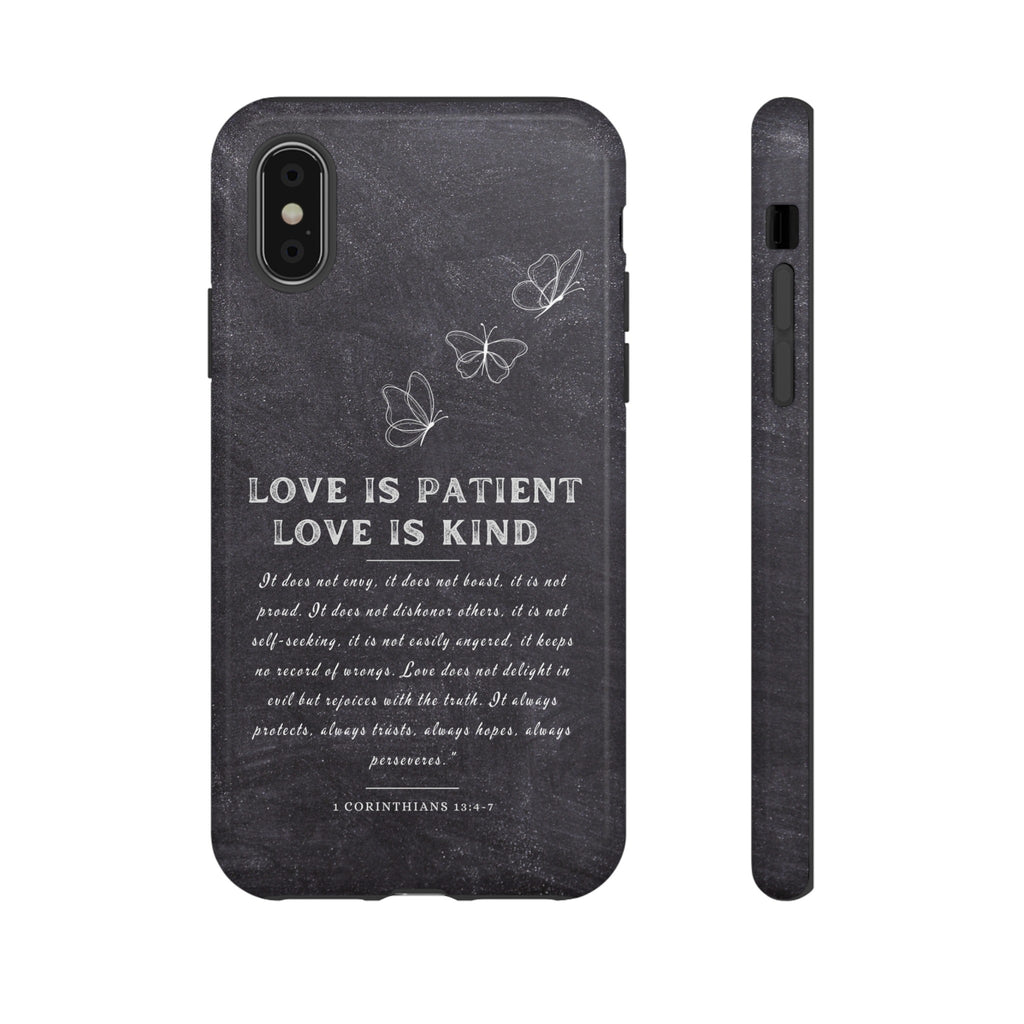 Love Is Patient Love Is Kind 1 Corinthians 13 Bible Verse iPhone Samsung Galaxy Google Pixel Christian Premium Phone Case