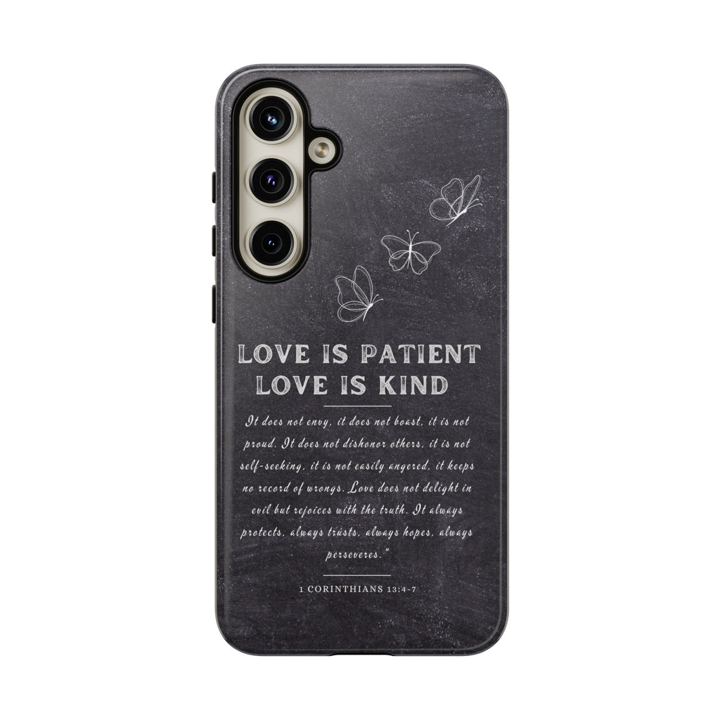 Love Is Patient Love Is Kind 1 Corinthians 13 Bible Verse iPhone Samsung Galaxy Google Pixel Christian Premium Phone Case