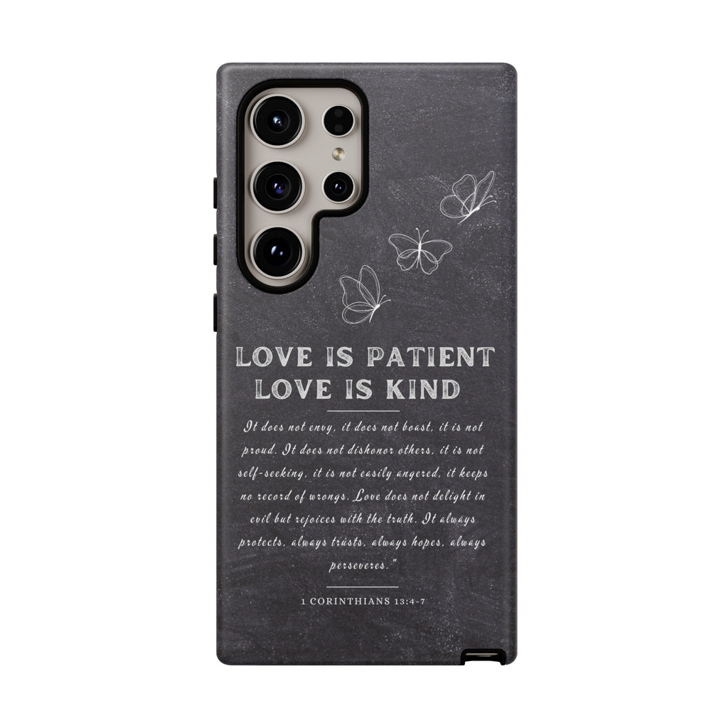 Love Is Patient Love Is Kind 1 Corinthians 13 Bible Verse iPhone Samsung Galaxy Google Pixel Christian Premium Phone Case