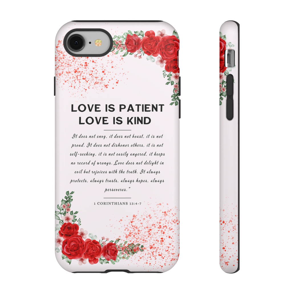 Love Is Patient Love Is Kind 1 Corinthians 13 Bible Verse iPhone Samsung Galaxy Google Pixel Christian Premium Phone Case