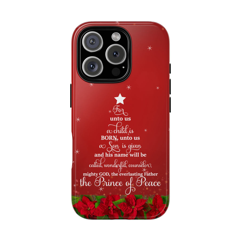 For Unto Us A Child Is Born Christian Christmas Phone Case