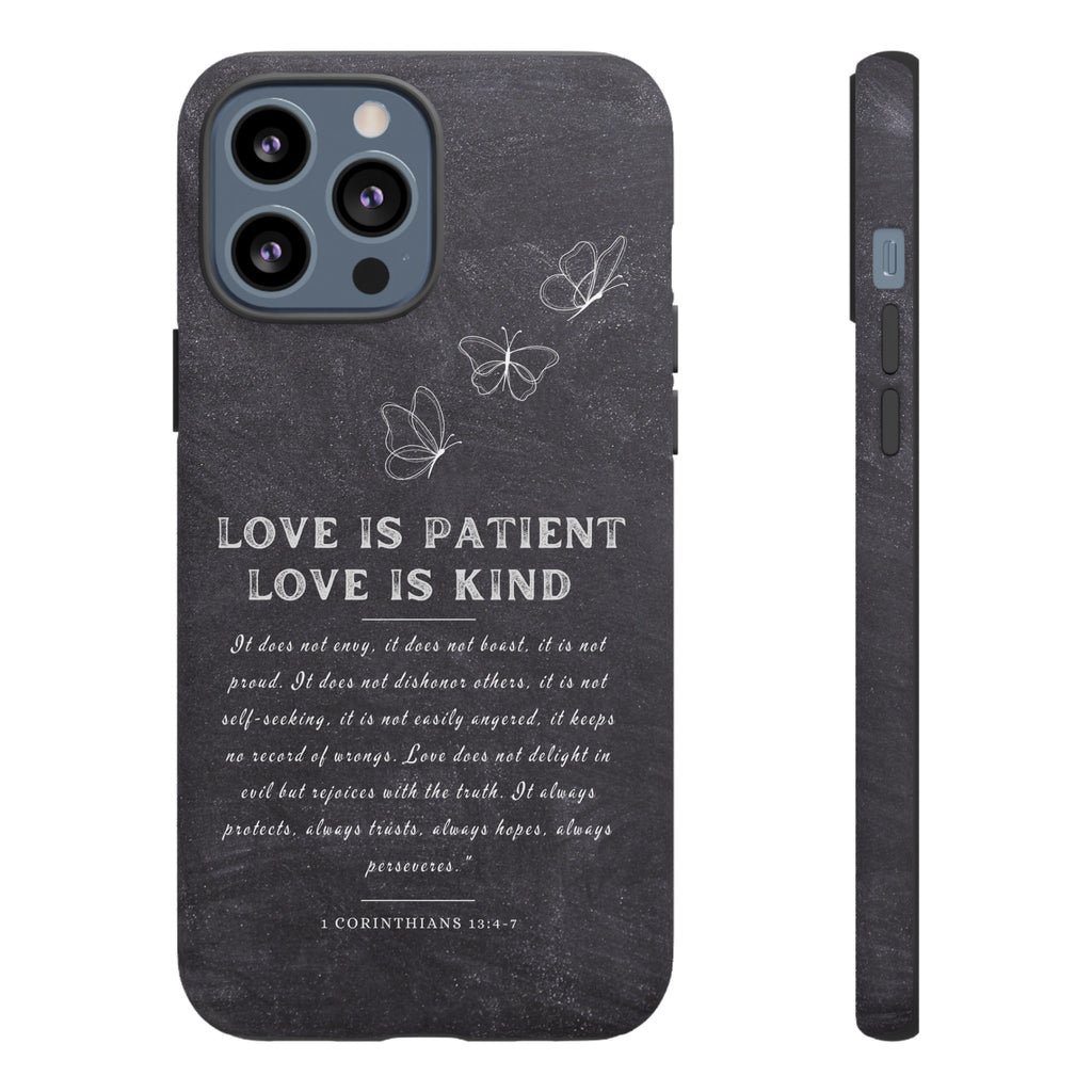 Love Is Patient Love Is Kind 1 Corinthians 13 Bible Verse iPhone Samsung Galaxy Google Pixel Christian Premium Phone Case