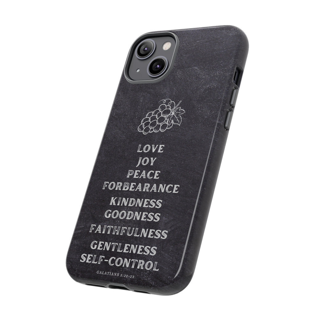 Fruit Of The Spirit Galatians 5:22-23 Christian Premium Chalkboard iPhone Samsung Galaxy Google Pixel Phone Case