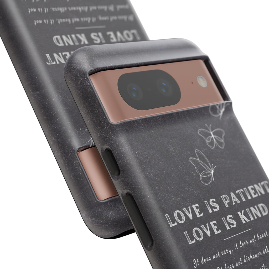 Love Is Patient Love Is Kind 1 Corinthians 13 Bible Verse iPhone Samsung Galaxy Google Pixel Christian Premium Phone Case