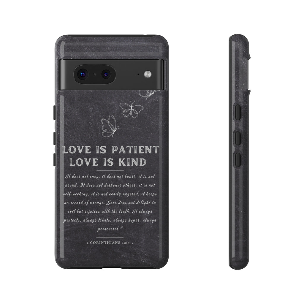 Love Is Patient Love Is Kind 1 Corinthians 13 Bible Verse iPhone Samsung Galaxy Google Pixel Christian Premium Phone Case