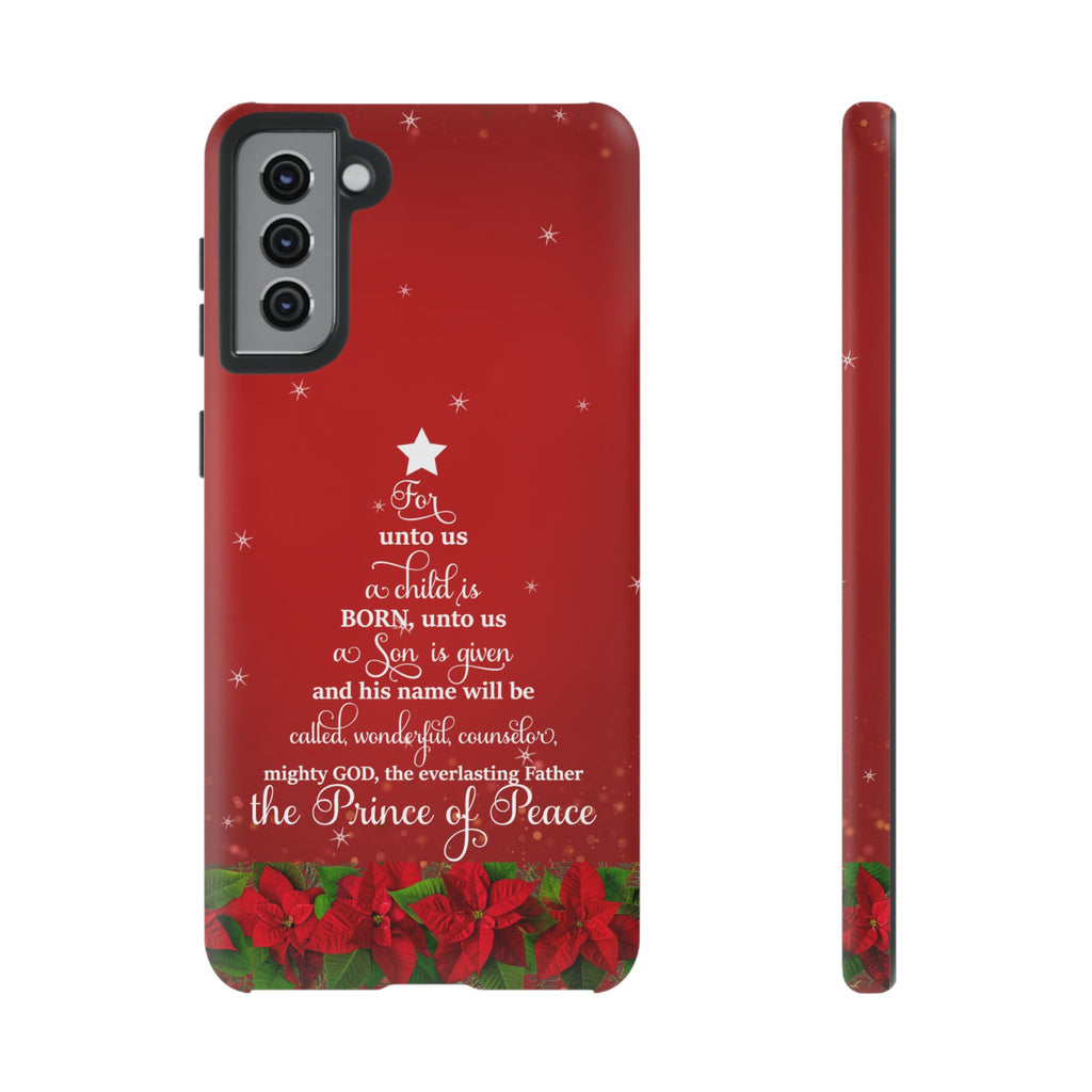 For Unto Us A Child Is Born Christian Christmas Phone Case