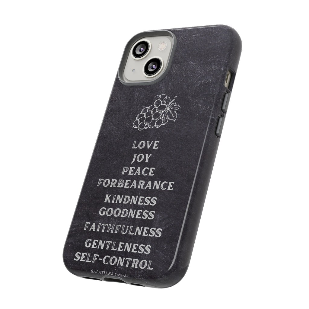 Fruit Of The Spirit Galatians 5:22-23 Christian Premium Chalkboard iPhone Samsung Galaxy Google Pixel Phone Case