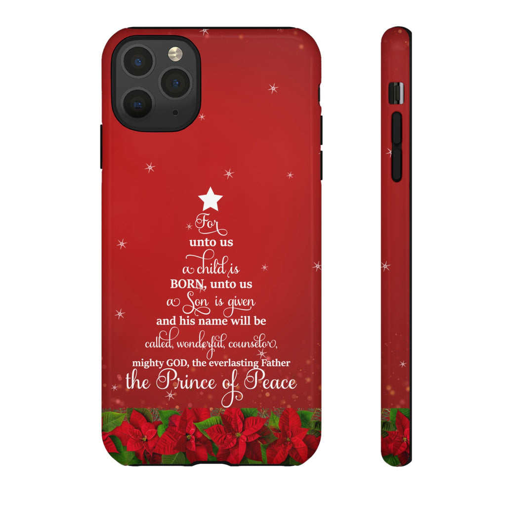 For Unto Us A Child Is Born Christian Christmas Phone Case