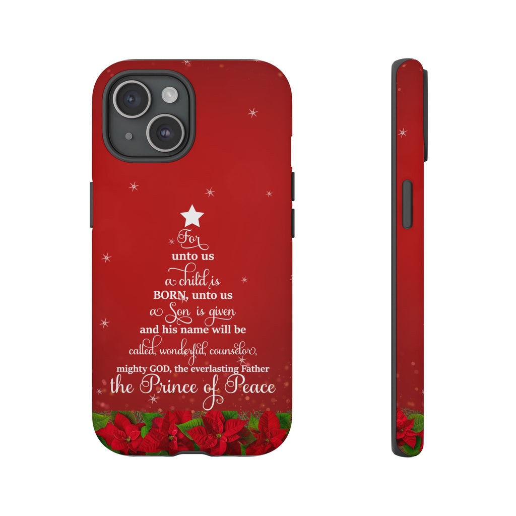 For Unto Us A Child Is Born Christian Christmas Phone Case