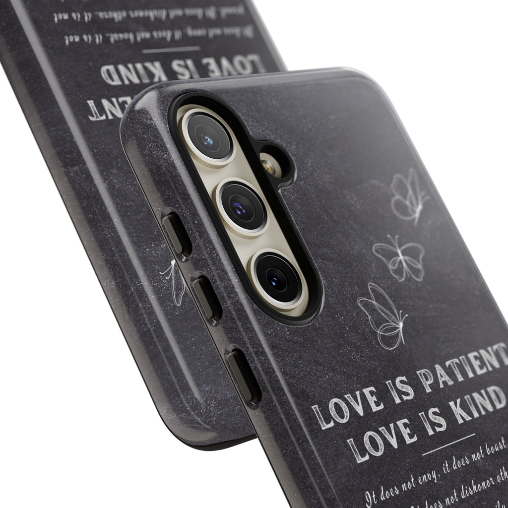 Love Is Patient Love Is Kind 1 Corinthians 13 Bible Verse iPhone Samsung Galaxy Google Pixel Christian Premium Phone Case