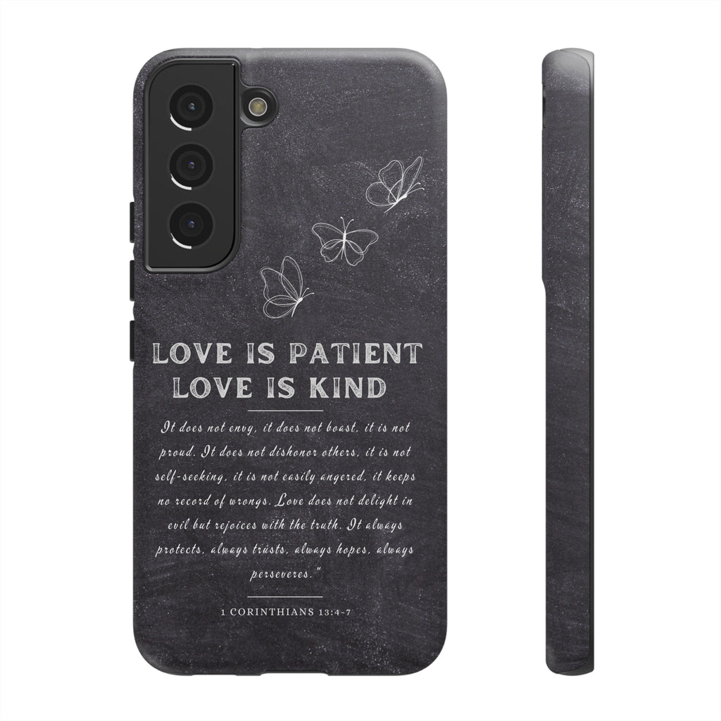 Love Is Patient Love Is Kind 1 Corinthians 13 Bible Verse iPhone Samsung Galaxy Google Pixel Christian Premium Phone Case