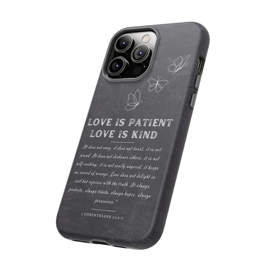 Love Is Patient Love Is Kind 1 Corinthians 13 Bible Verse iPhone Samsung Galaxy Google Pixel Christian Premium Phone Case