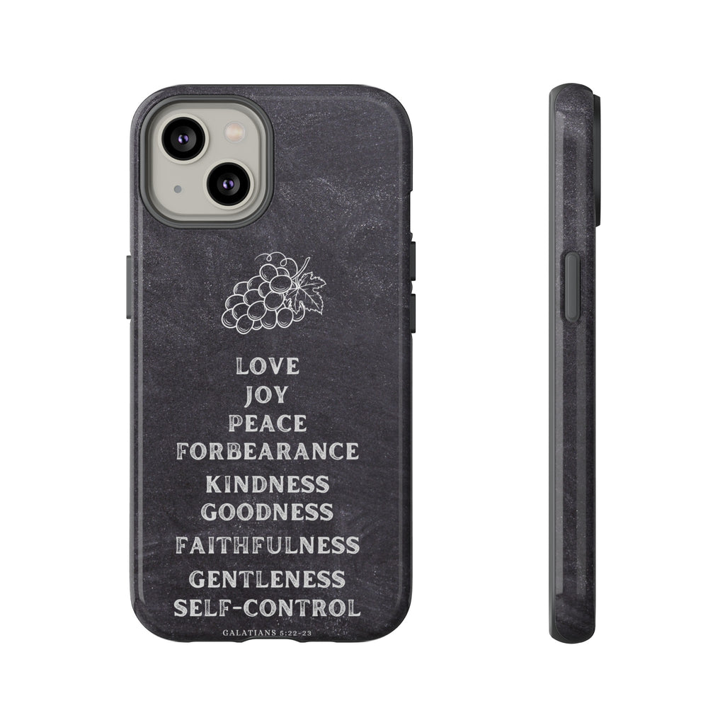 Fruit Of The Spirit Galatians 5:22-23 Christian Premium Chalkboard iPhone Samsung Galaxy Google Pixel Phone Case