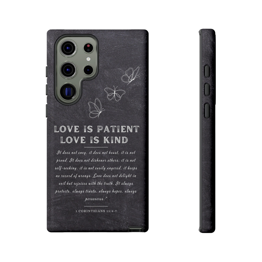 Love Is Patient Love Is Kind 1 Corinthians 13 Bible Verse iPhone Samsung Galaxy Google Pixel Christian Premium Phone Case